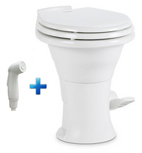 Load image into Gallery viewer, Dometic 310 Standard Height RV Toilet w/ Hand Spray, White